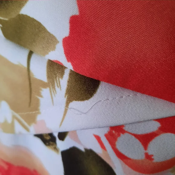 Dress Barn Orange Floral Dress Sz 16P Layered Back Split Stretch Easter - Picture 8 of 16